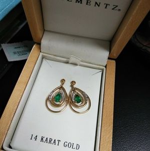 Diamond Emerald Earrings